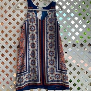 Blue Orange Paisley Dress
